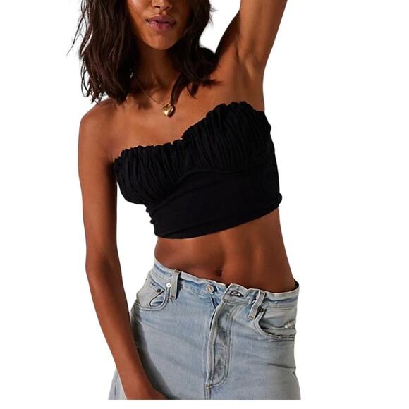 Free People Lace Strapless Crop - Picture 1 of 9